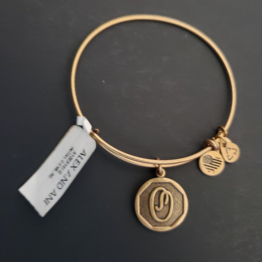 Alex And Ani Name Initial Letter O Bracelet 676 - Picture 2 of 3